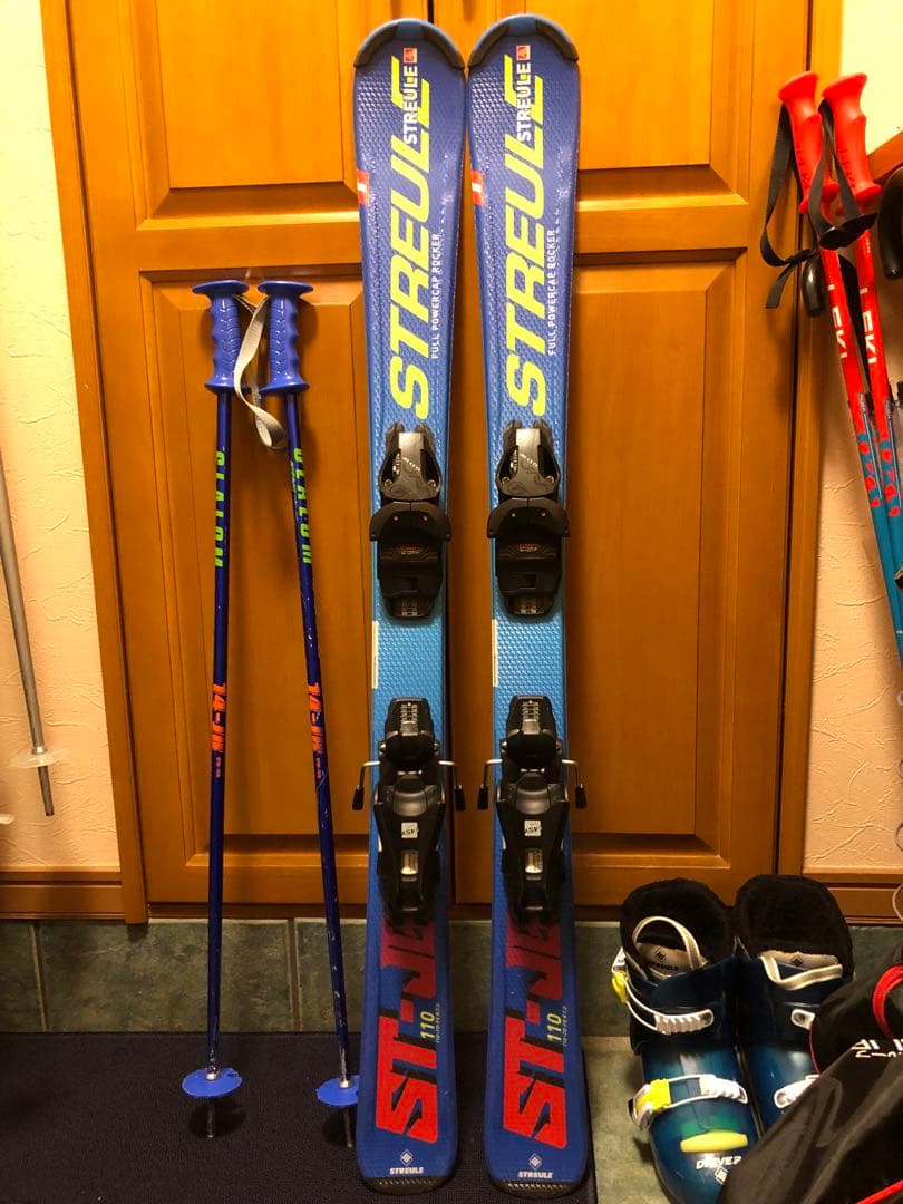 ゆうき☆キッズ　カービングスキー板110cm ストック85cm セット