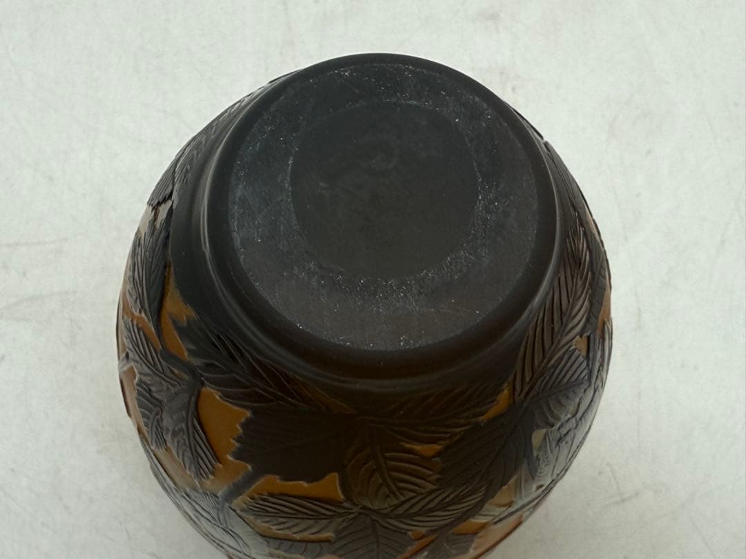 エミールガレ　フクシアの花紋瓶　高さ約14.1cm 送料込み251202