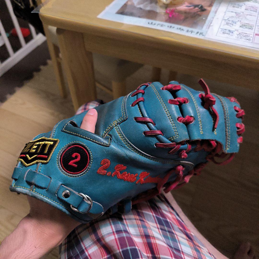 レザークラフト 青 赤 スポーツグローブ サイズ2