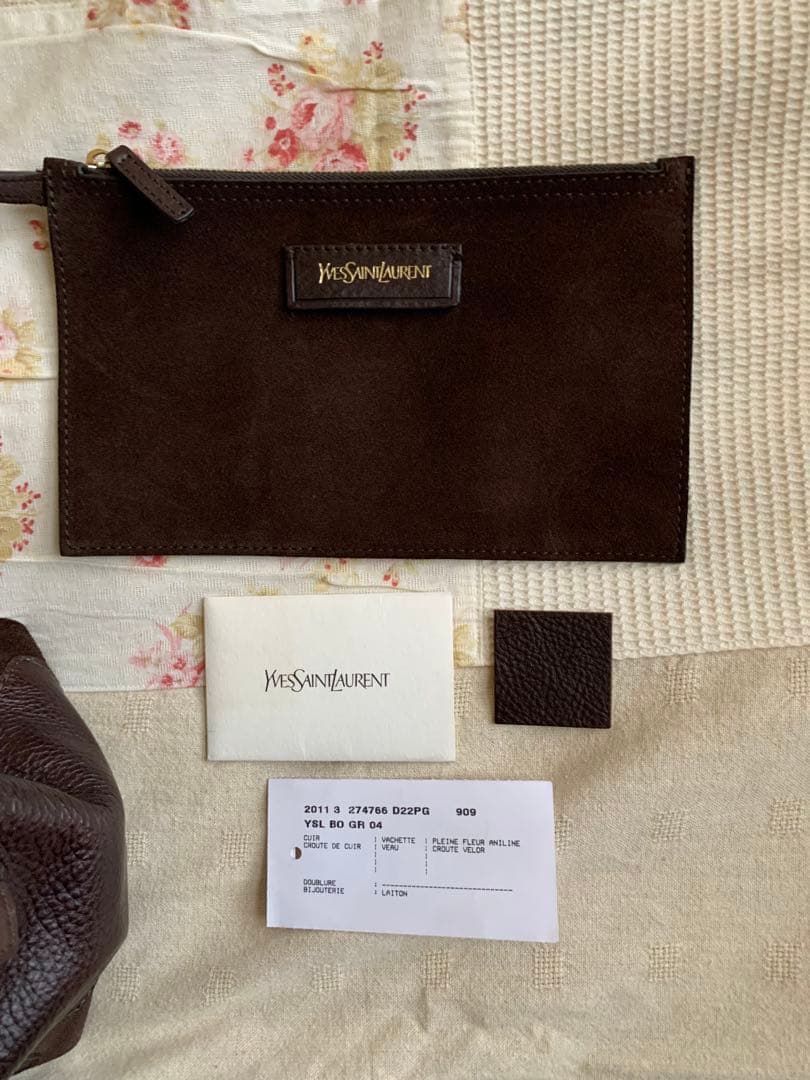 【美品】サンローラン❗️ダークブラウン レザー バッグ