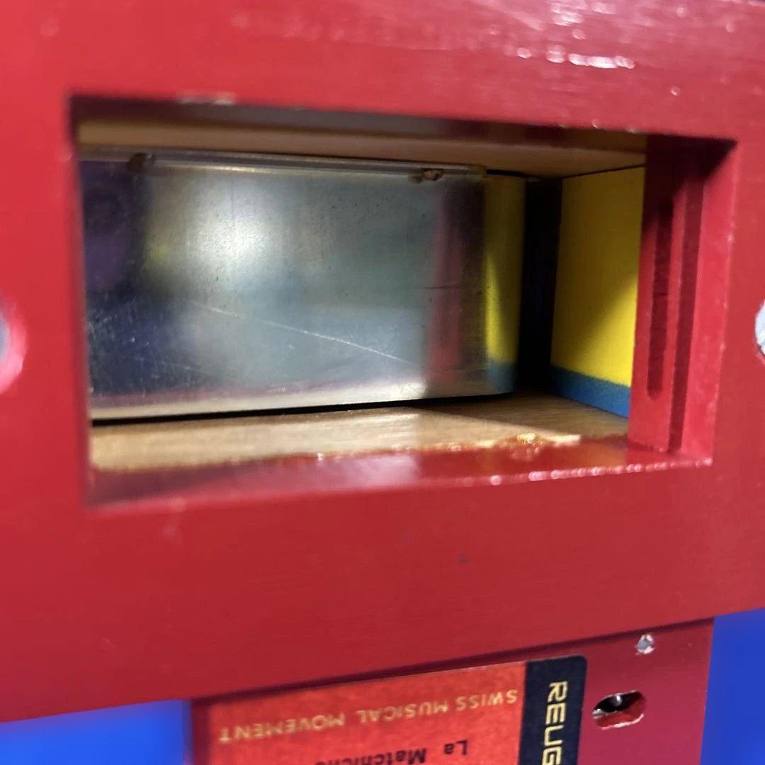 【アンティーク】REUGE スイス製 からくり ピエロ オルゴール　カギ付