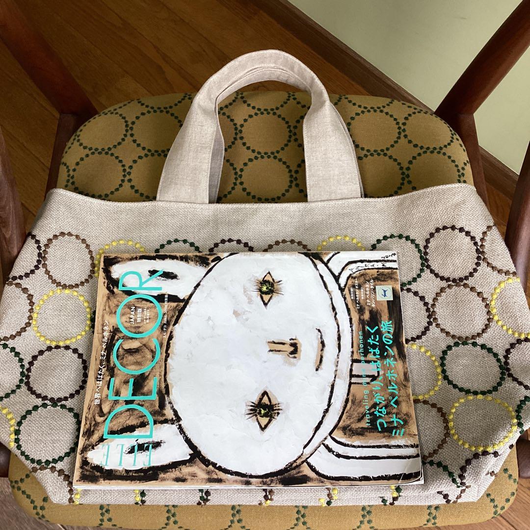 ミナペルホネンタンバリン両面でトートバッグ ハンドメイド