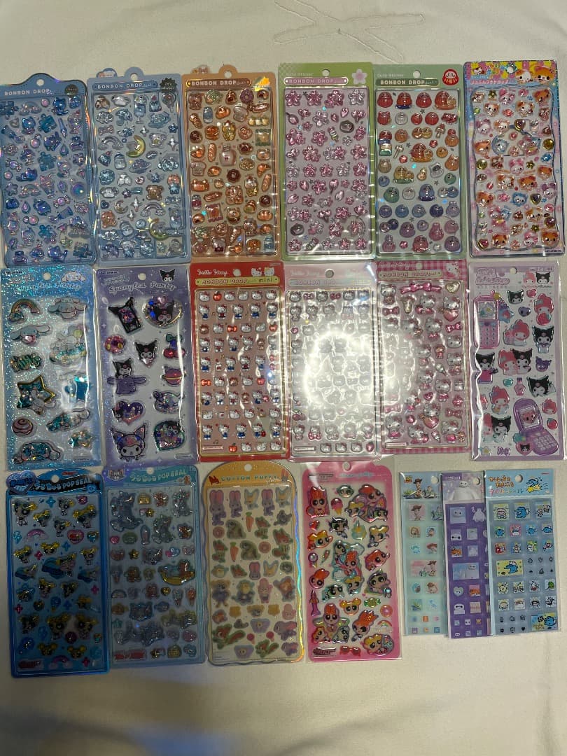 ボンボンドロップシール　まとめ売り　コットンパフィシール　サンリオ　ディズニー