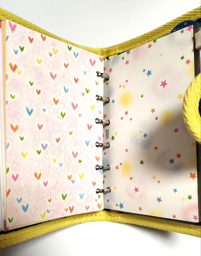 希少 平成レトロ　シール帳 手帳 バインダー デニム　ミラー付　CRUX　当時品