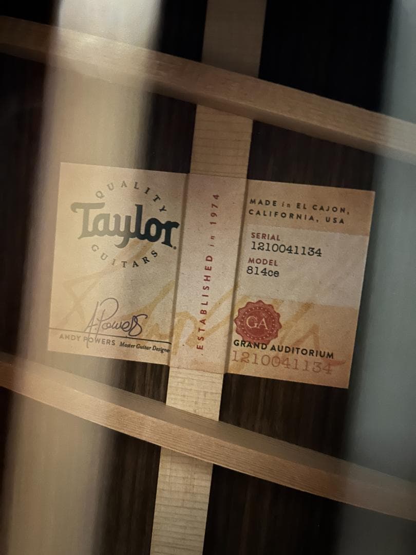 美品　Taylor テイラー　814ce v-class ES2 2021年製