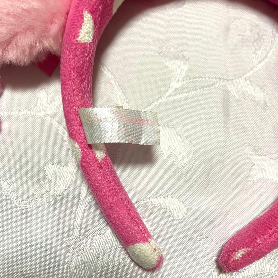 ディズニー　ミニー 水玉　イヤリング　カチューシャ　ピンク　ラメ　ふわふわ
