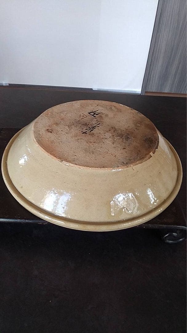 瀬戸石皿　瀬戸焼 アンティーク 古道具 茶道具 黄瀬戸 古民芸 煎茶器