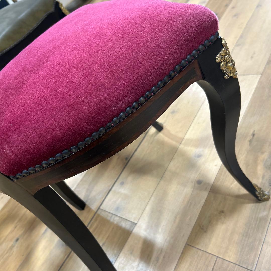 ワインレッド椅子　西洋　英国アンティーク バルーンバックチェア　レトロ