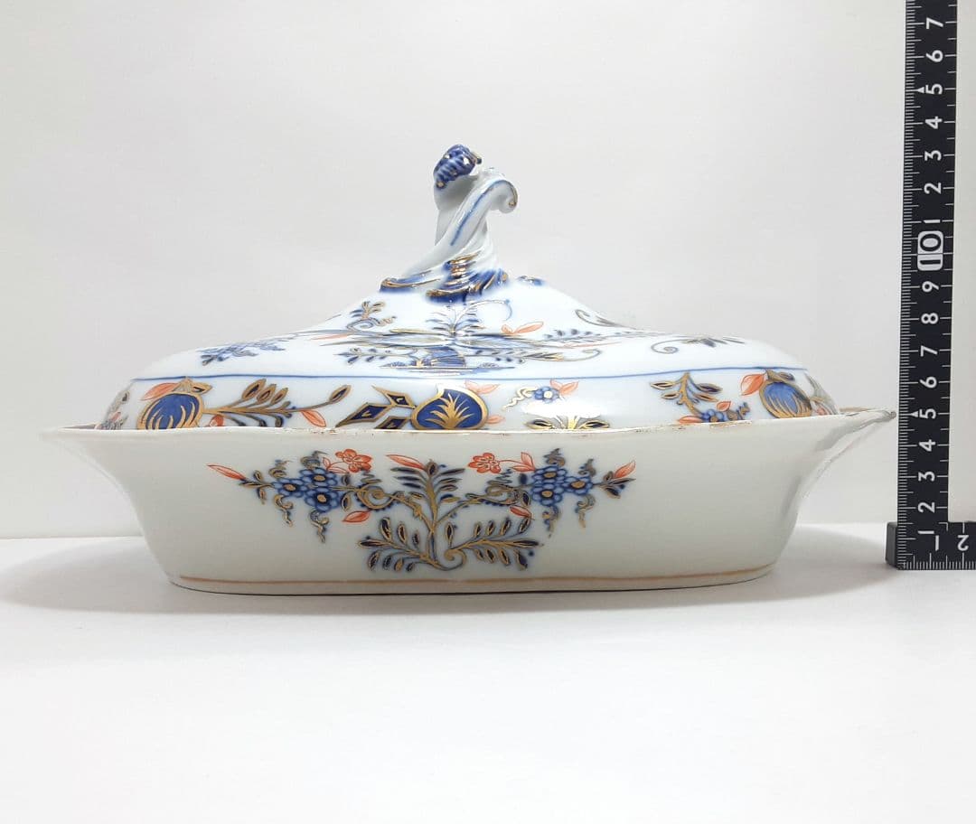 s144-2 オールドマイセン ボタン双剣 朱金オニオン ベジタブルボール　ma