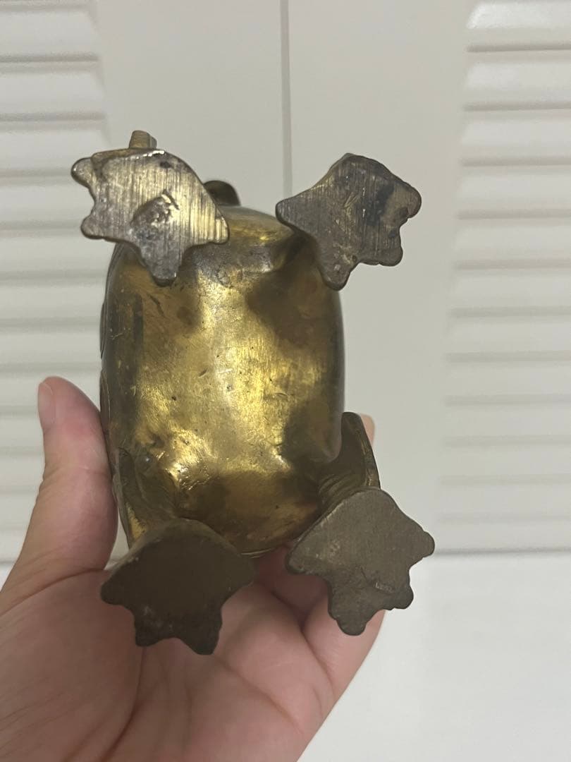 中国美術 明末清初 銅鎏金 麒麟 骨董品 香炉 貔貅　重さ663g