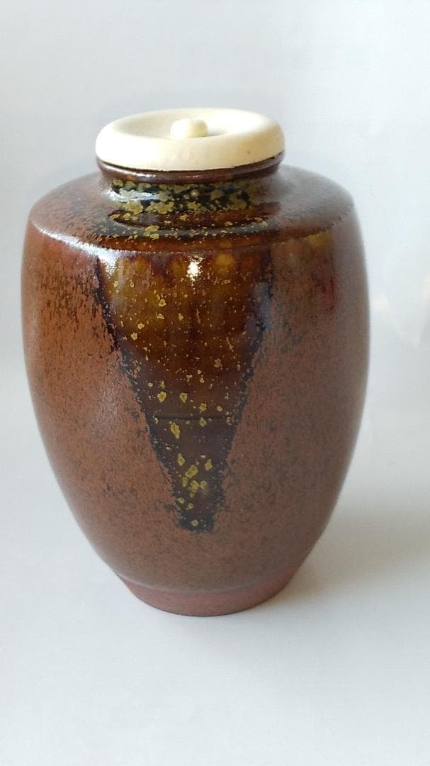 笹田仁史 作 肩衝茶入 仕覆 花莵金襴 茶道具 共箱 京焼 茶入 新品 未使用品