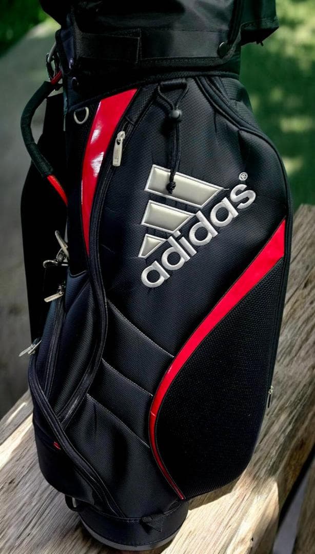 送料無料/美品　adidas キャディバックBLACKｘRED