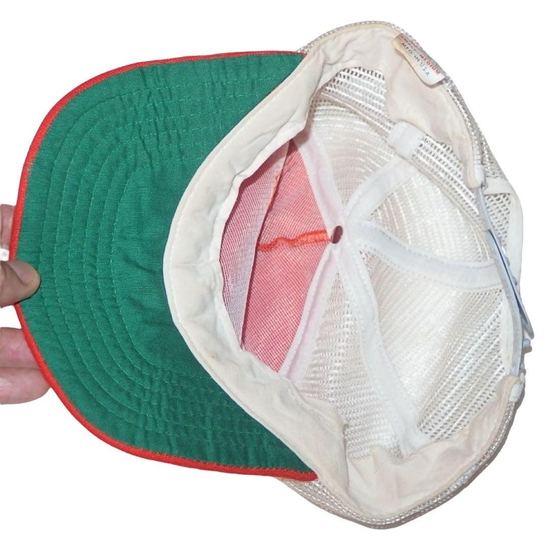 ▪️70s NEW ERA ビンテージ トラッカーキャップ オレンジ 白 緑 黒