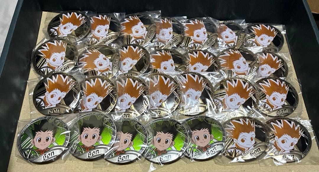 ハンターハンター　彫金　缶バッジ　ゴン　シークレット　シクレ　セット　中国　限定