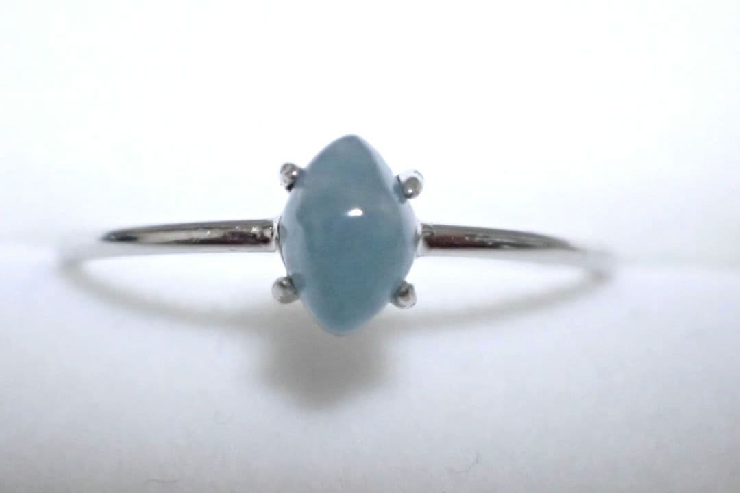 糸魚川翡翠　入コン沢　青　4ミリ　リング　指輪　11号　③　送料無料