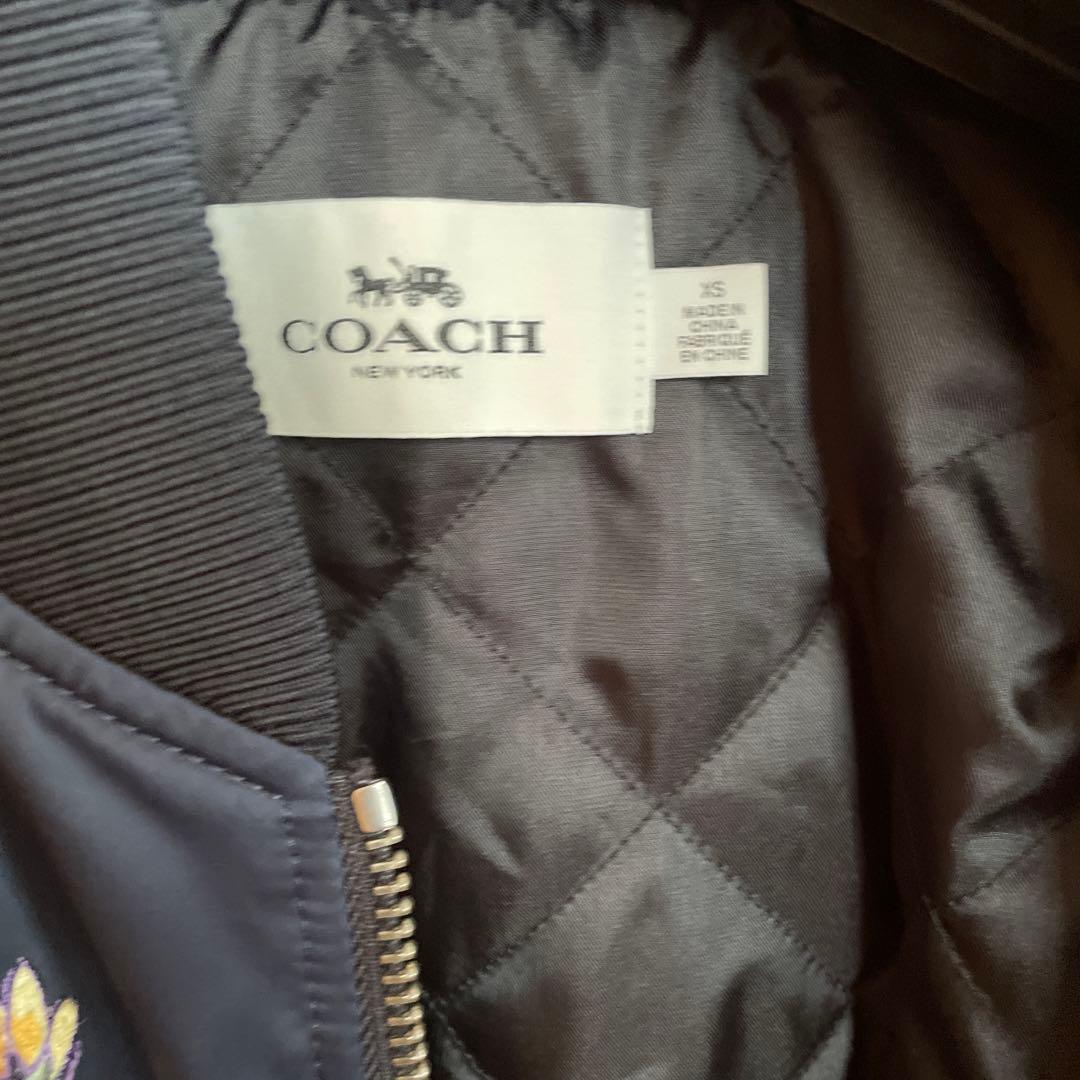 Coach 花柄刺繍 ネイビー ジャケットひむもん