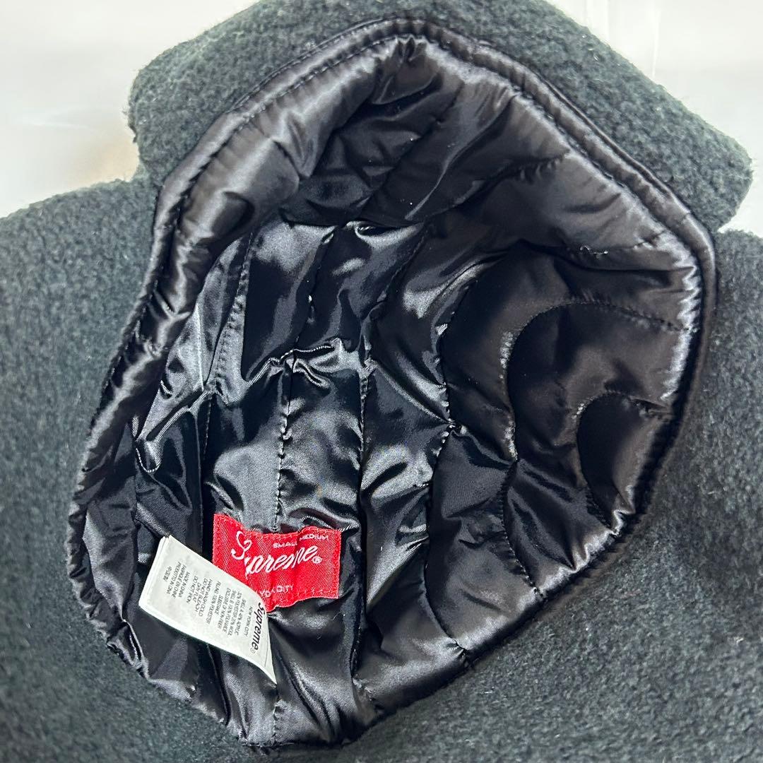 【ロマン 】フリースフライトキャップブラック　美品　耳当て部に大きなロゴ