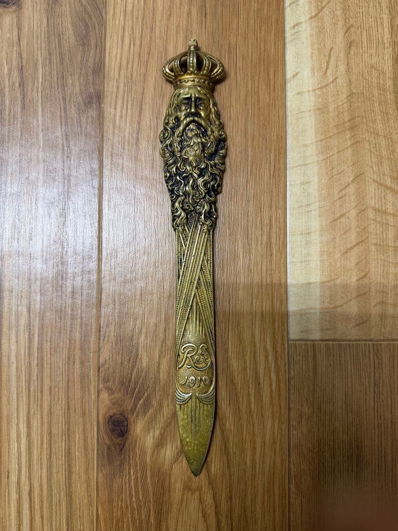 1910年製　アンティークペーパーナイフ　真鍮