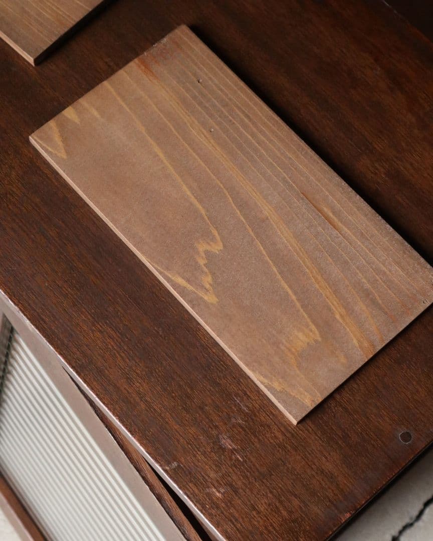 13(金)までお値下げ中 モールガラスのラワン材ローボード　古道具 古家具 昭和