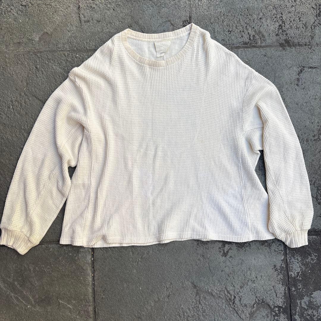 refomed サーマルロングスリーブ 綿　アイボリー コットン　リフォメッド