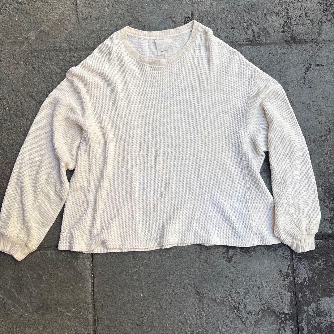 refomed サーマルロングスリーブ 綿　アイボリー コットン　リフォメッド