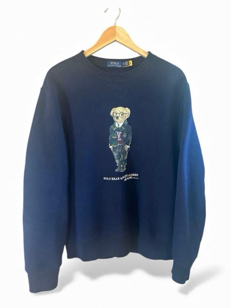 ポロラルフローレン 現行QRコードタグ ポロベア スウェット ネイビー M