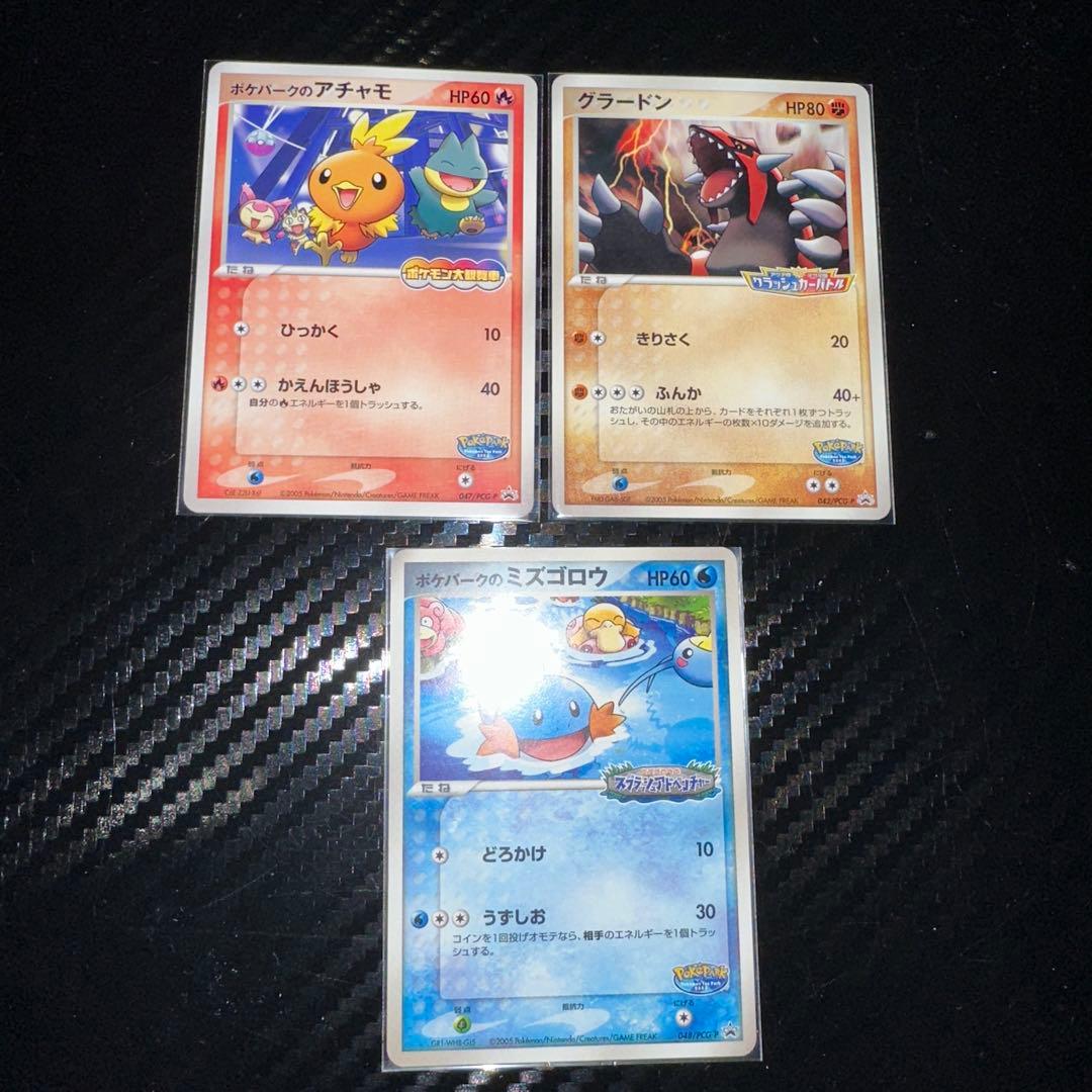 ポケパーク　プロモ　アチャモ　グラードン　ミズゴロウ