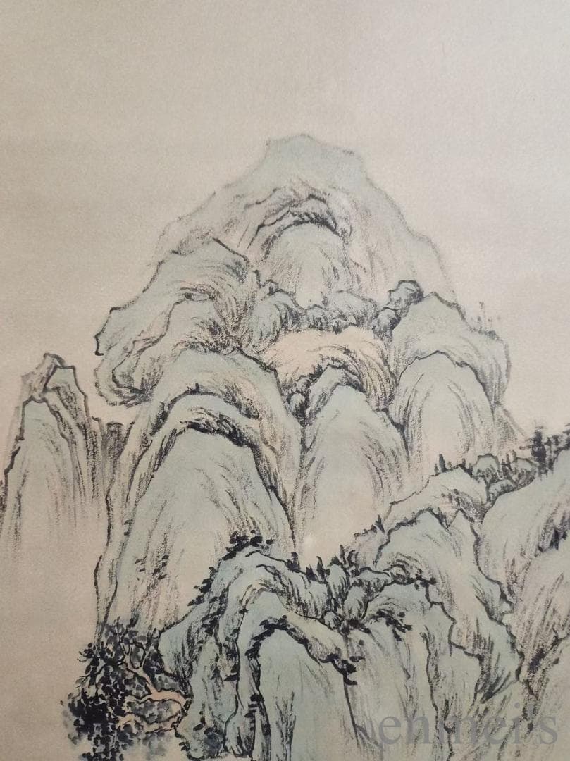 中国古美術.明時代.王監款.花鳥図.宣紙.三尺手描き.掛け軸.水墨画.名家.旧蔵