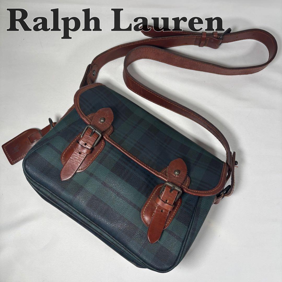 ポロラルフローレン メッセンジャーバッグ 斜め掛け ブラックウォッチ チェック