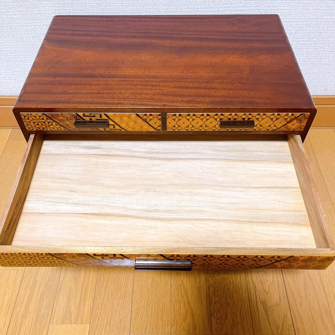 箱根寄木細工 小引き出し 4段 5杯 小箪笥 民芸家具 伝統工芸品 小物入れ