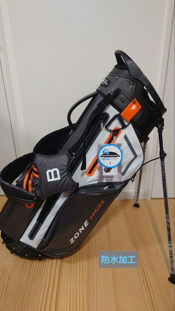 BENNINGTON ZONE ゴルフ・キャディバッグ グレー/オレンジ14分割