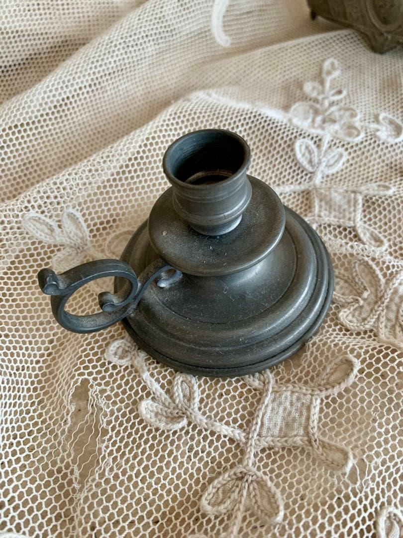 フランスアンティークジャルディニエール布花＆キャンドルホルダー＆オランダプレート