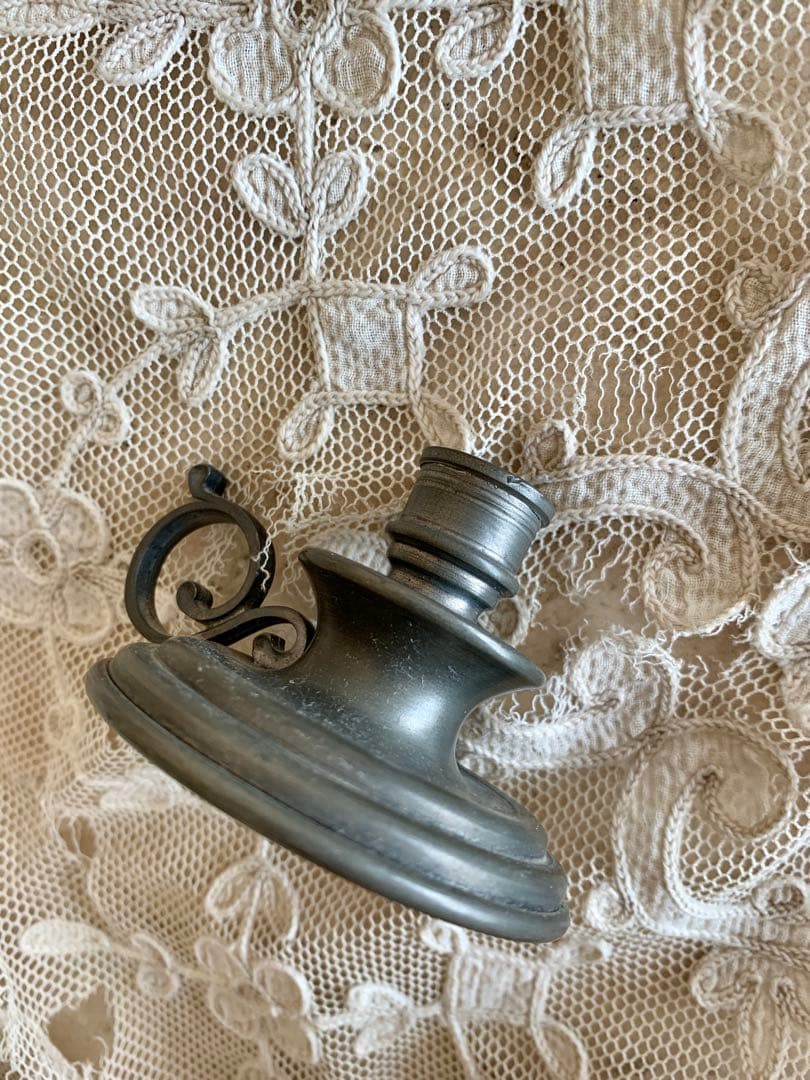 フランスアンティークジャルディニエール布花＆キャンドルホルダー＆オランダプレート