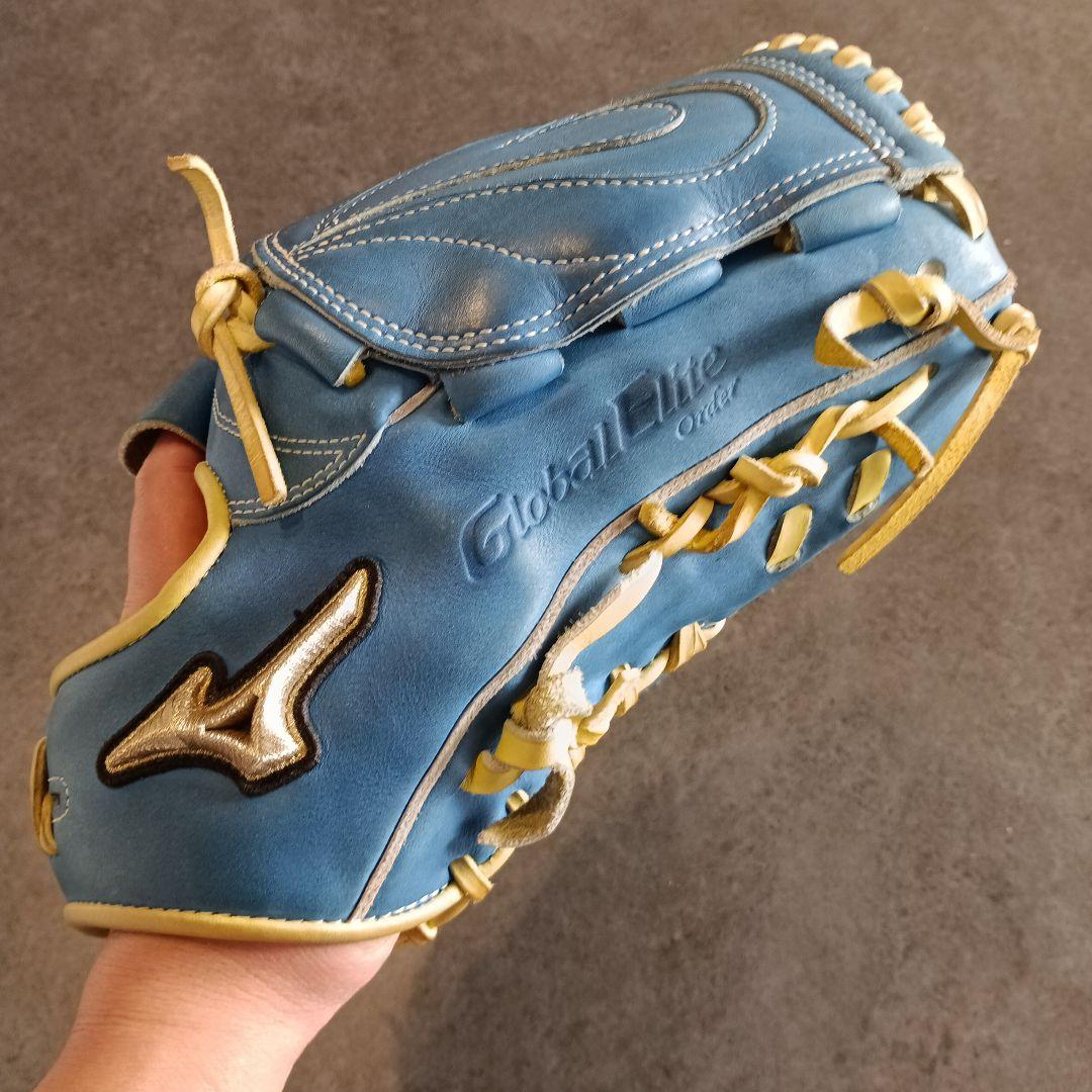 Mizuno グローバルエリート 軟式グローブ 青