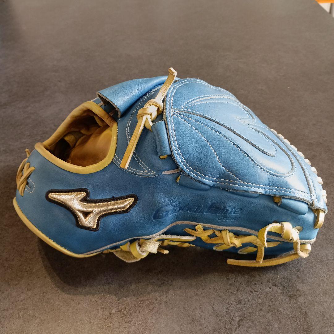Mizuno グローバルエリート 軟式グローブ 青