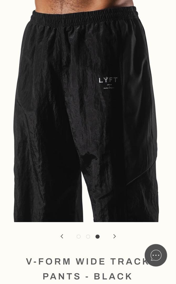 lyftリフトV-FORM WIDE TRACK PANTS - BLACK
