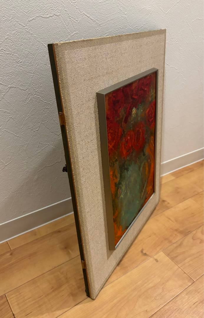 油彩 4号 青山義雄 ばら 淀画廊 国画会 直筆サイン 師マティス 油絵 絵画