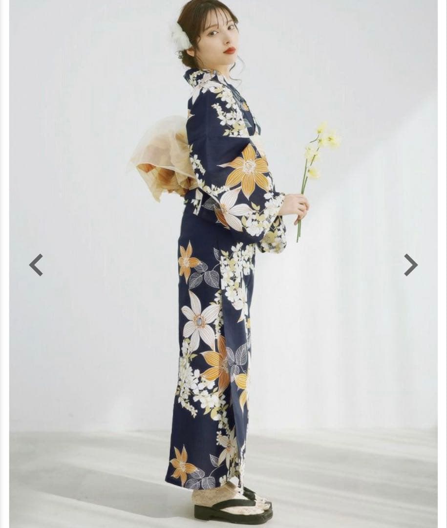 DITA 2025 浴衣 着物 帯 下駄3点セット F 幻想鏡花水月(柑橘)