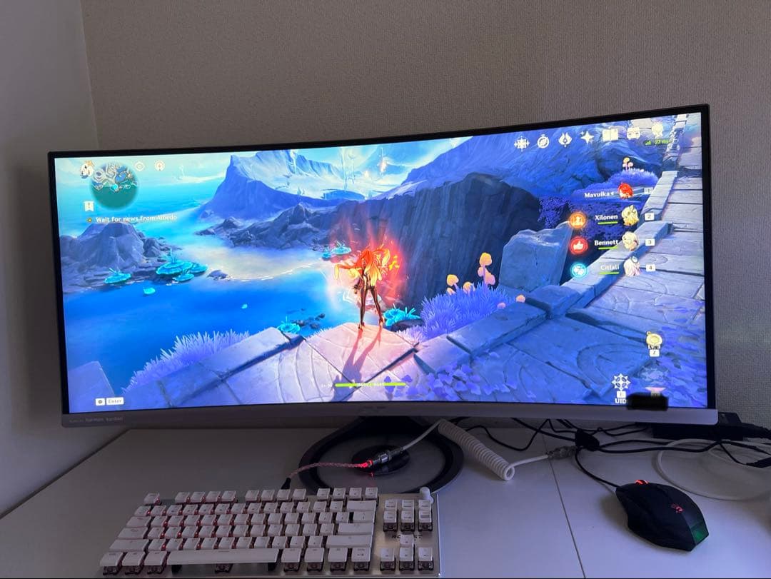 ASUS MX34VQ 34インチ ウルトラワイド 曲面モニター 箱なし