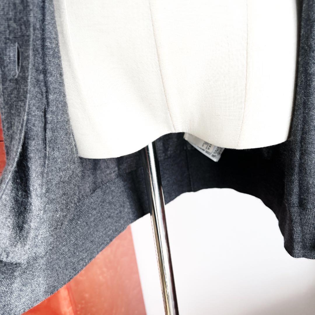 美品　HERMÈSエルメス　ロング　カーディガン カシミヤ×シルク グレー