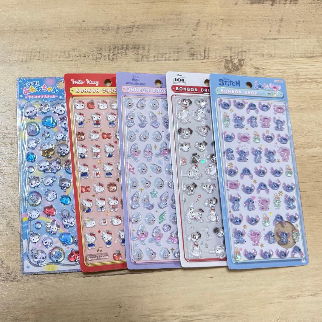 【正規品】ボンボンドロップシール mini ディズニー サンリオ 5枚セット