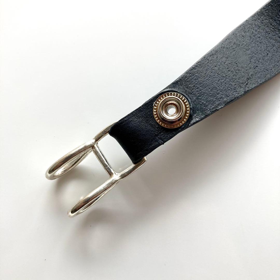 シルバー925 クロスボール　レザーベルト　BWＬ　トラッカーウォレット