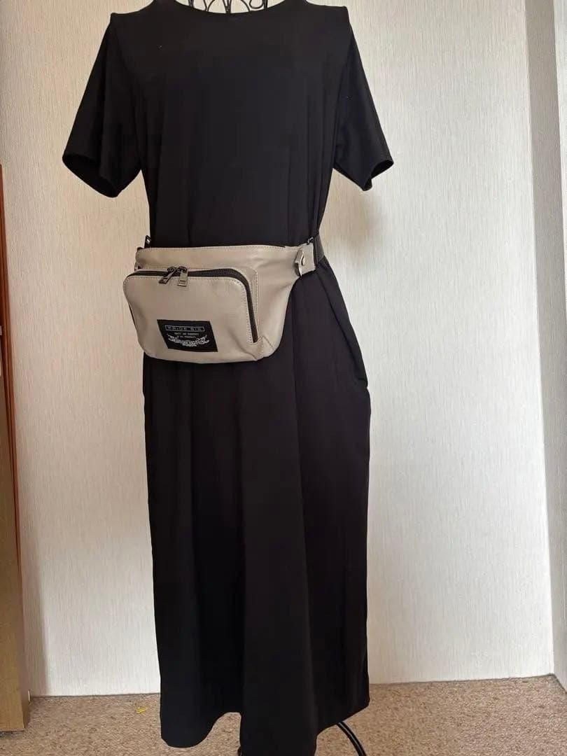 PRIDE BISグレーウエストポーチ フロントポケット付き