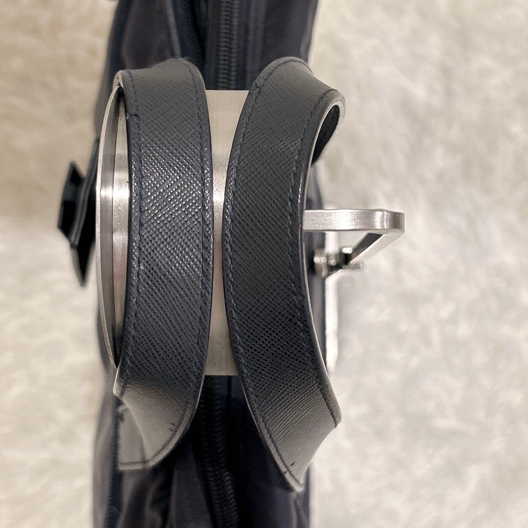 PRADA プラダ ナイロン ビジネスバッグ ブリーフケース ネイビー 三角ロゴ