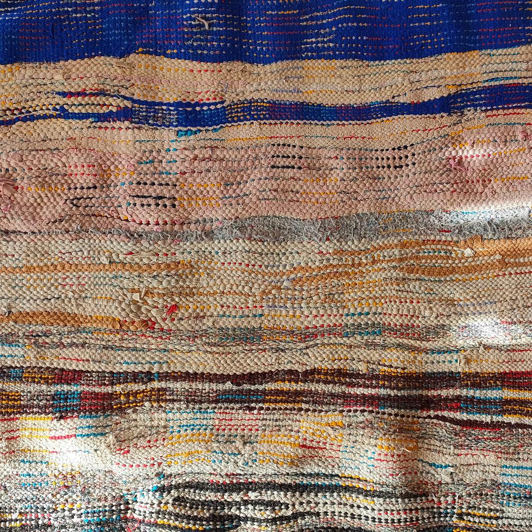 ヴィンテージ モロッコ製 カラフルチェックラグ