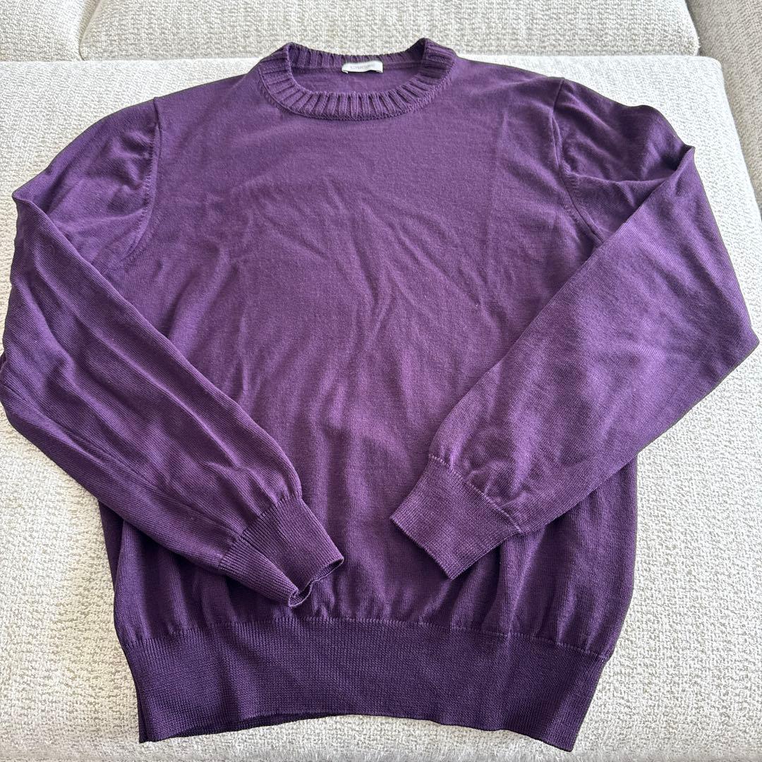 cruciani ウールニット セーター 48 パープル バーガンディ色