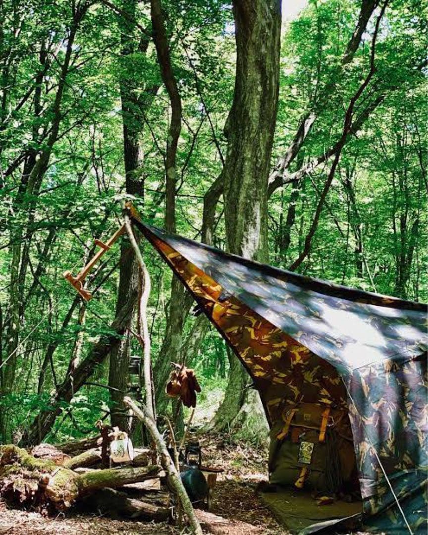 ブッシュクラフトスペイン　限定迷彩柄　オイルスキンタープ