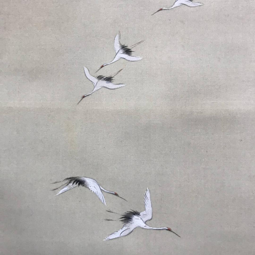 【真作】国井柳甫/蓬莱山図/祝事山水図/掛軸/名家伝来/AB-874