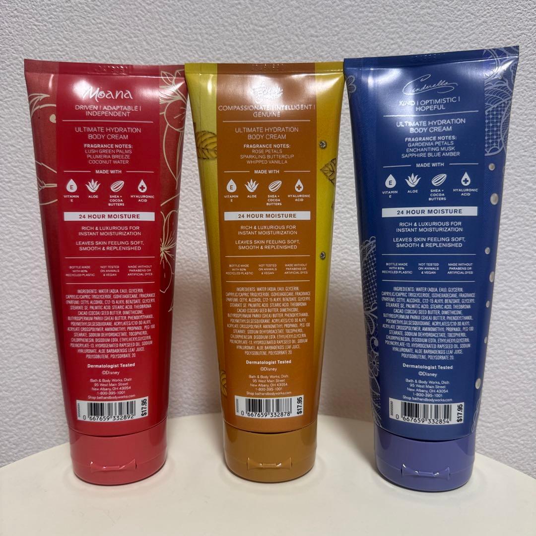 バスアンドボディワークス　ボディクリーム　ディズニープリンセス　3本セット　新品
