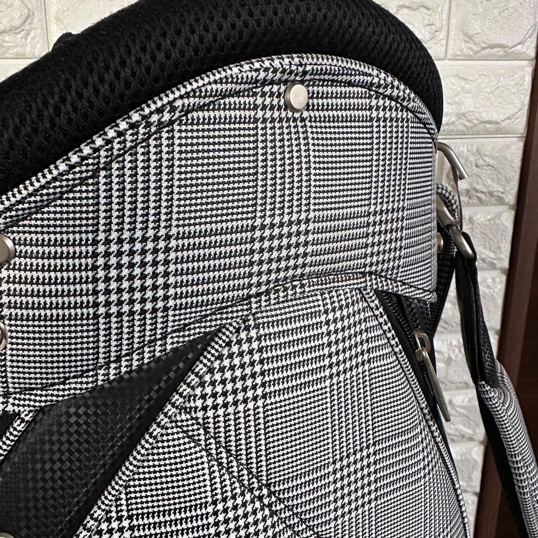 美品 XXIOゼクシオ キャディバッグ 千鳥格子柄 グレー系9.5型